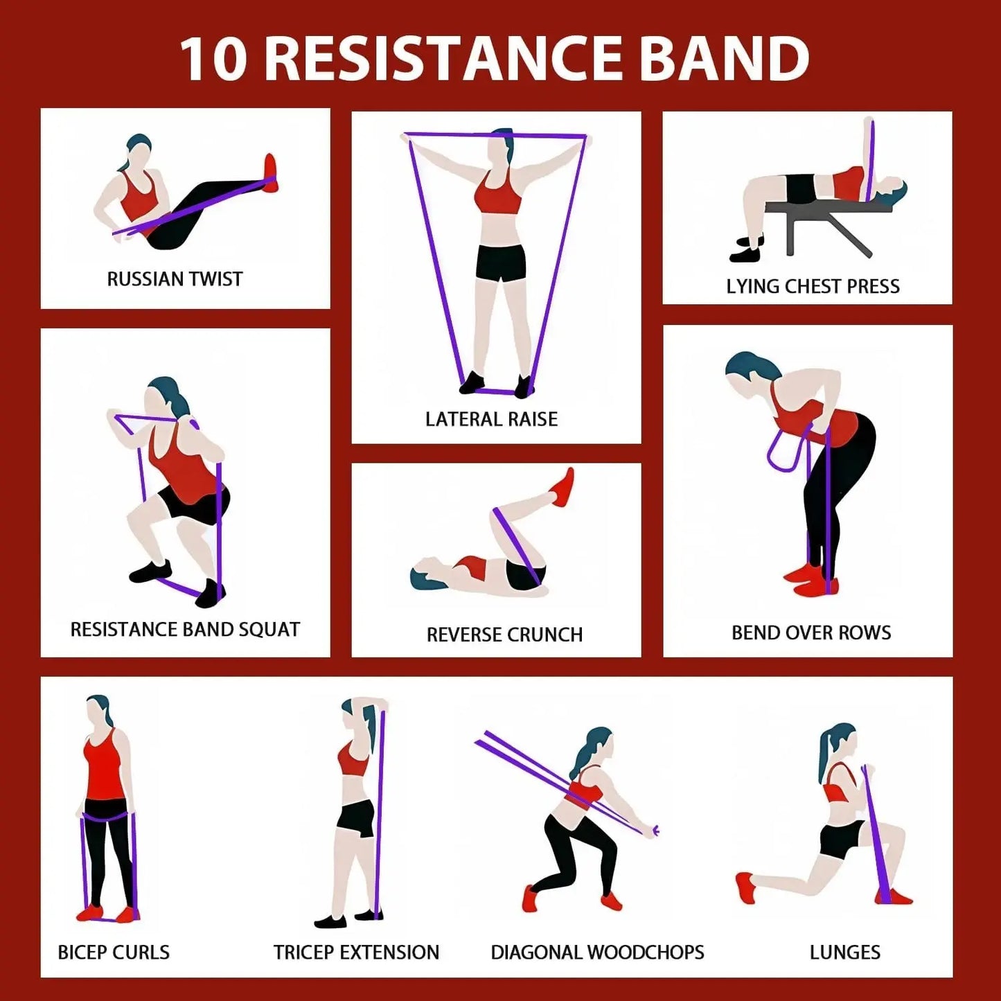 Heavy Duty 4-Piece Exercise Resistance Bands Set for Fitness GYM Powerlift Pull up Assist Durable Latex Bands with Storage Bag and Box Packaged