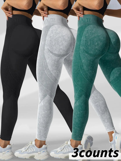Women'S Solid Sports High Stretch Leggings, Ladies Sportswear, Workout Gym Leggings, Fitness Yoga Pants for Women, Plain Leggings