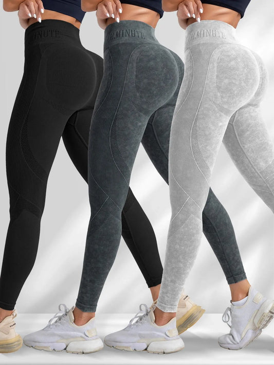 Women'S Solid Sports High Stretch Leggings, Ladies Sportswear, Workout Gym Leggings, Fitness Yoga Pants for Women, Plain Leggings