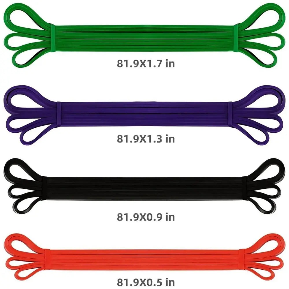 Heavy Duty 4-Piece Exercise Resistance Bands Set for Fitness GYM Powerlift Pull up Assist Durable Latex Bands with Storage Bag and Box Packaged