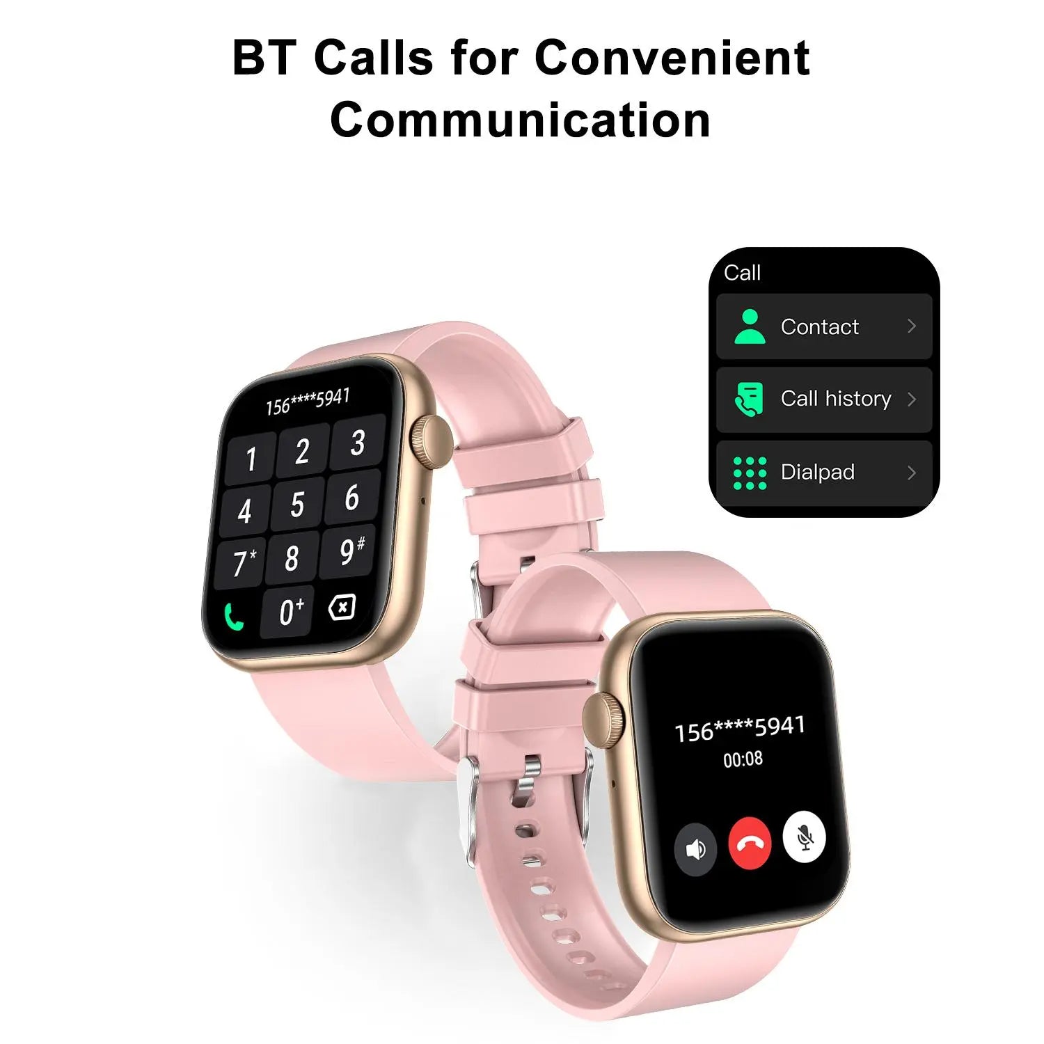 Fitness Tracker Smartwatch with Call Function, Touchscreen Activity Watch for Iphone and Android, Bluetooth Calling Health Wearable, Digital Smart Watch