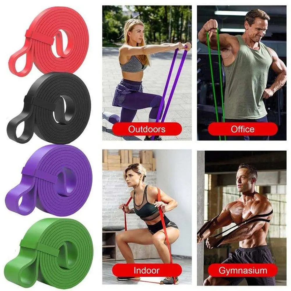 Heavy Duty 4-Piece Exercise Resistance Bands Set for Fitness GYM Powerlift Pull up Assist Durable Latex Bands with Storage Bag and Box Packaged