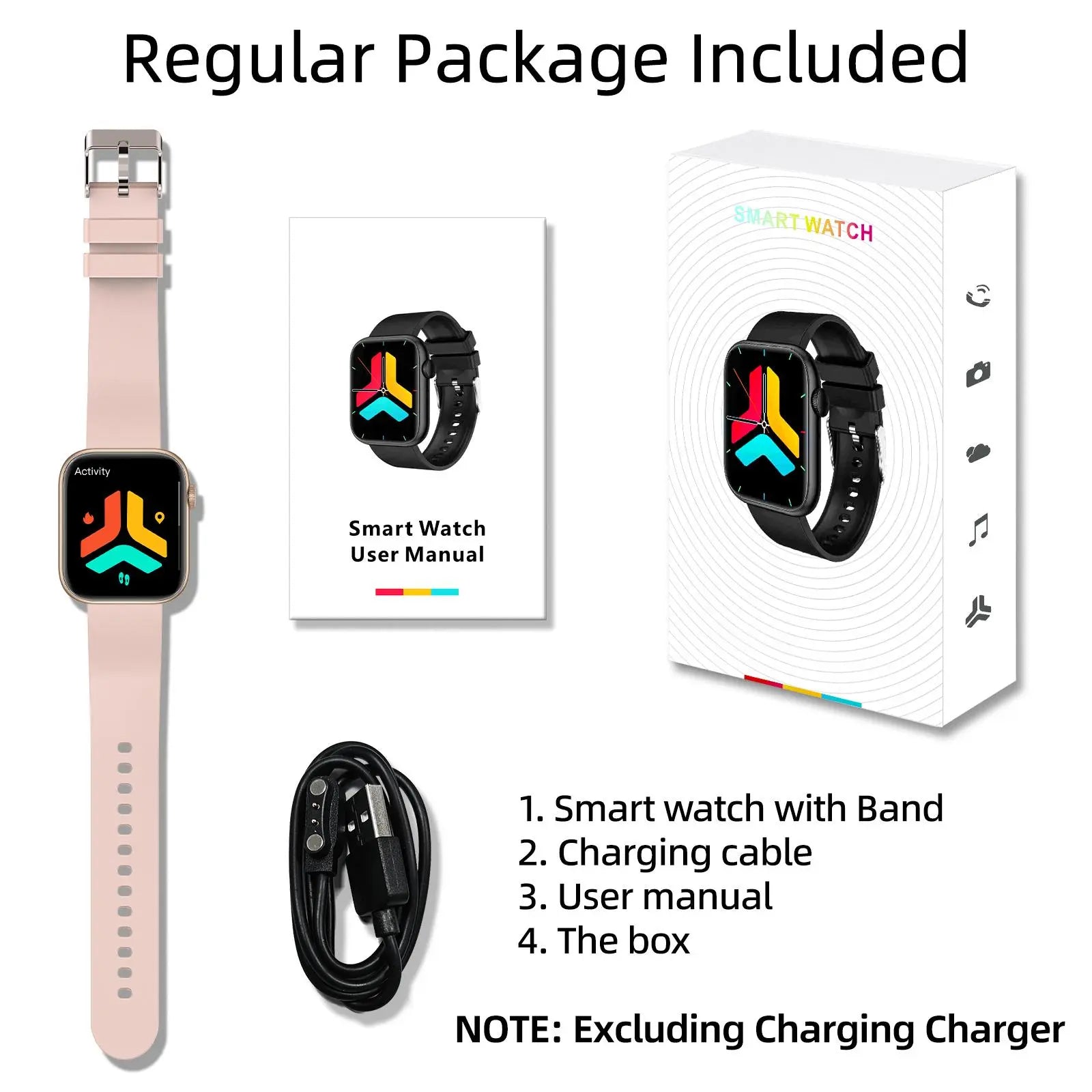 Fitness Tracker Smartwatch with Call Function, Touchscreen Activity Watch for Iphone and Android, Bluetooth Calling Health Wearable, Digital Smart Watch
