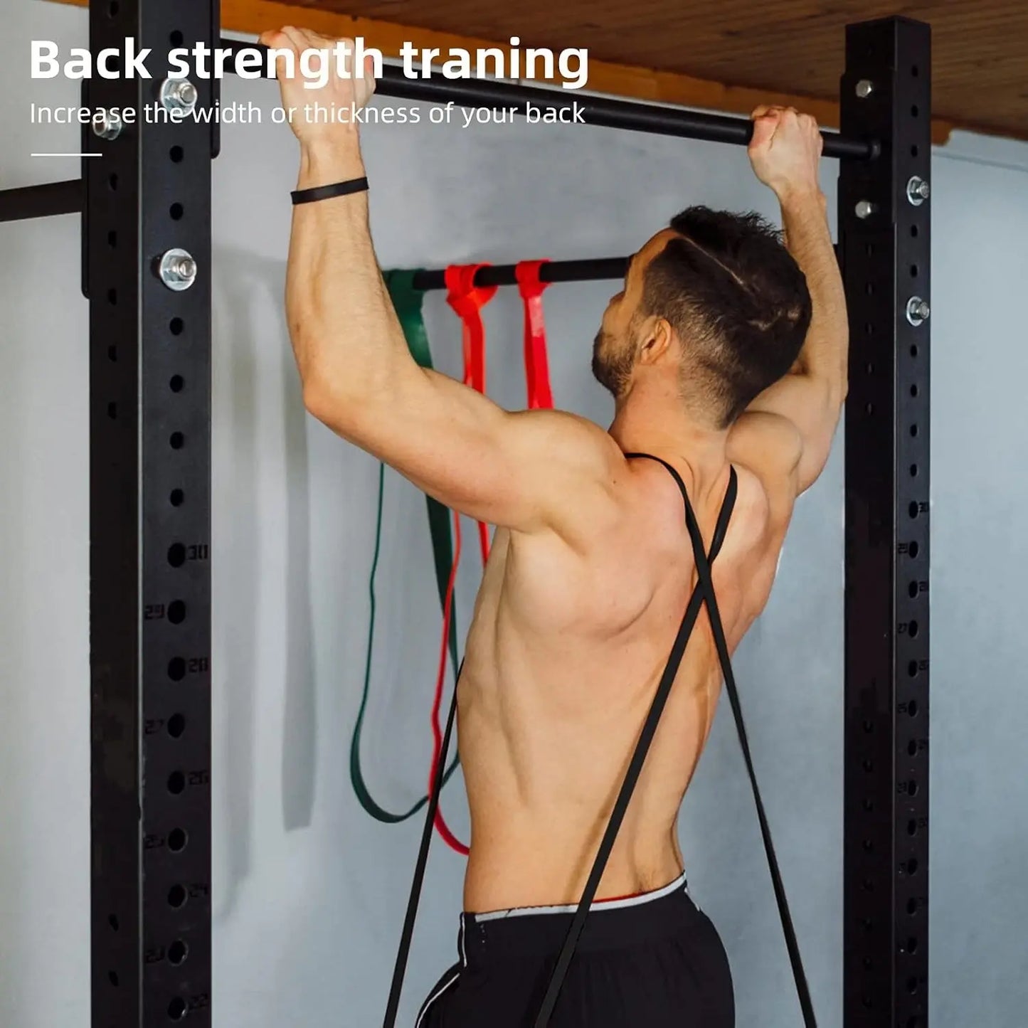 Heavy Duty 4-Piece Exercise Resistance Bands Set for Fitness GYM Powerlift Pull up Assist Durable Latex Bands with Storage Bag and Box Packaged