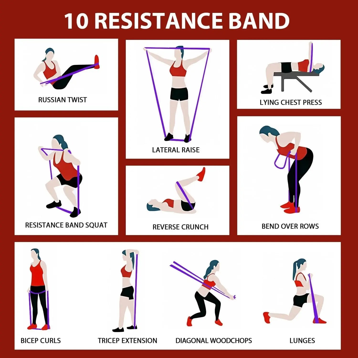 Heavy Duty 4-Piece Exercise Resistance Bands Set for Fitness GYM Powerlift Pull up Assist Durable Latex Bands with Storage Bag and Box Packaged