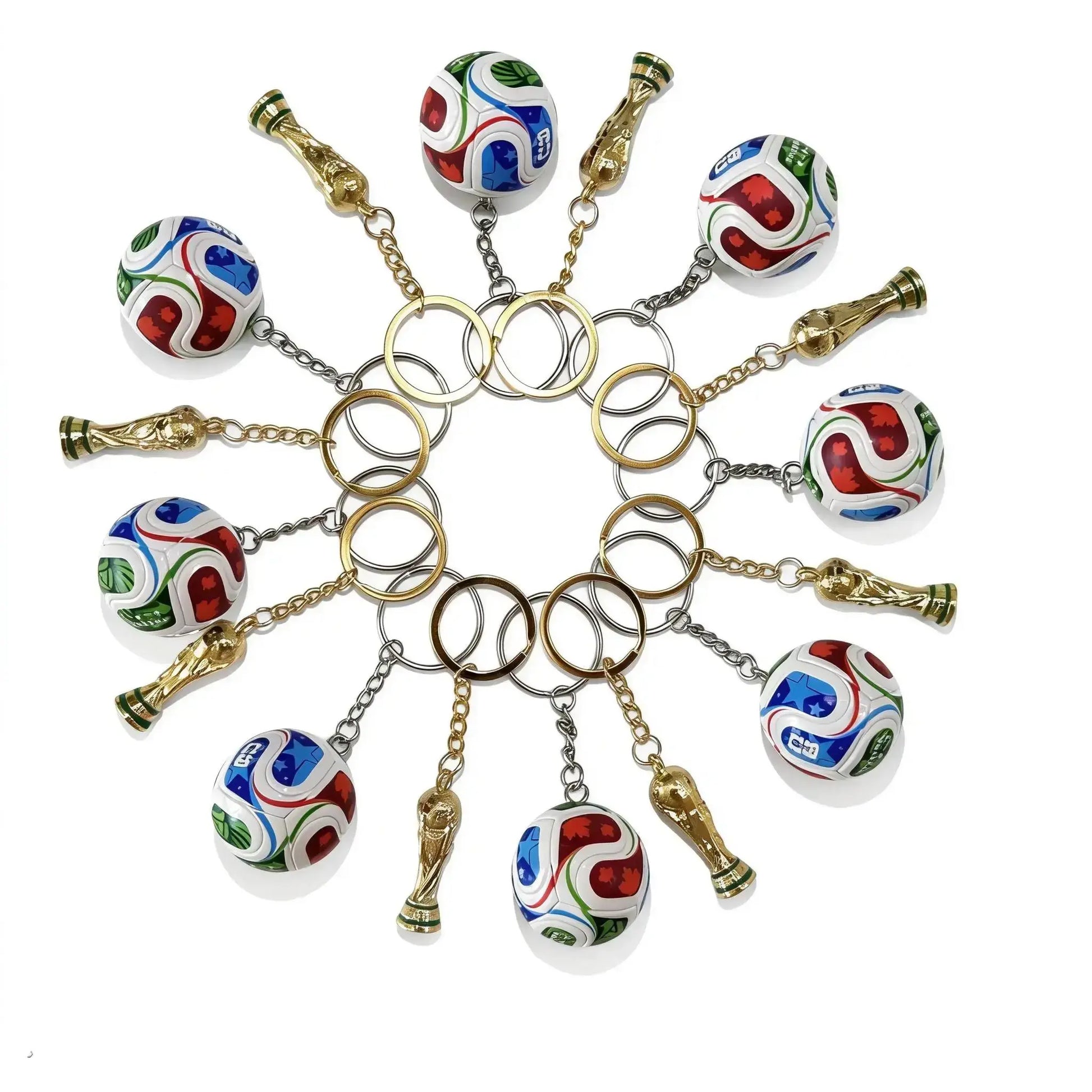 2026 Football Keychain Set: Match Ball Design, Premium Sportsfan Accessories